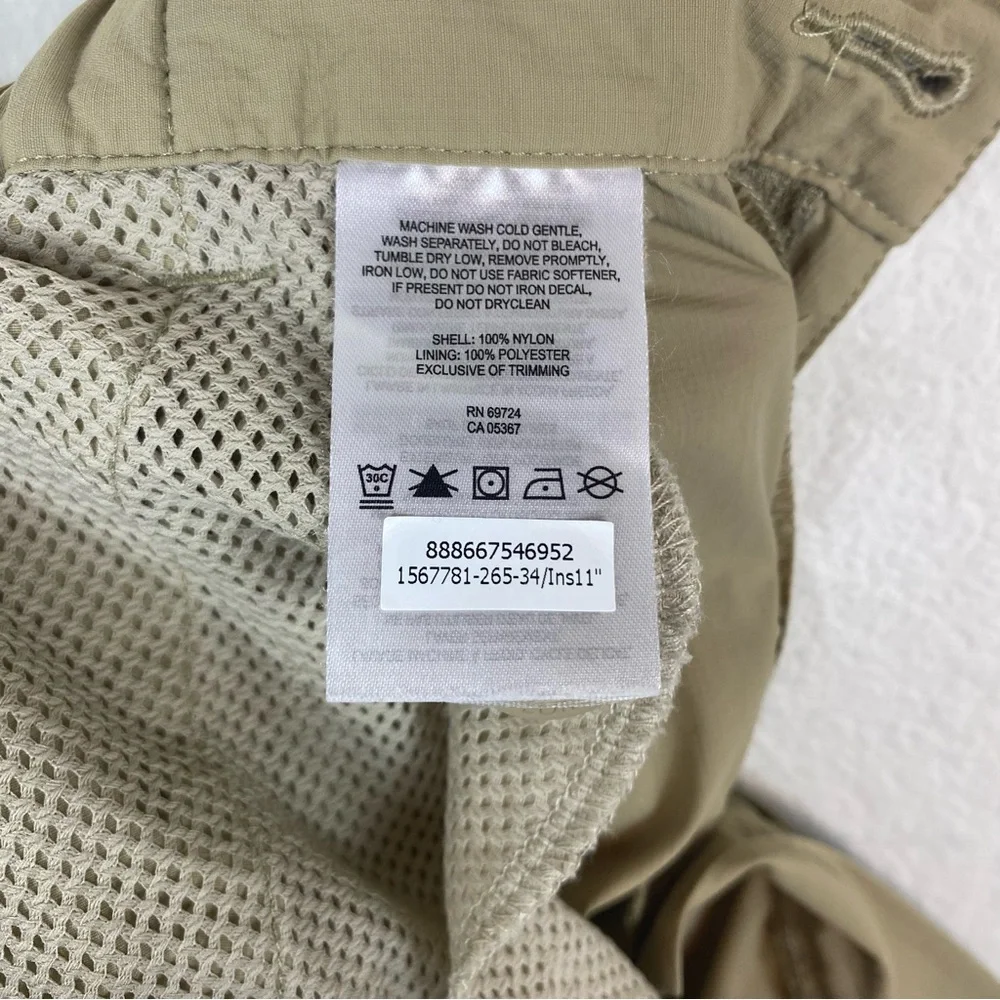 Columbia Men’s 34 Omni-shade‎ Sun Protection Shorts pockets Lightweight Khaki - Picture 3 of 9